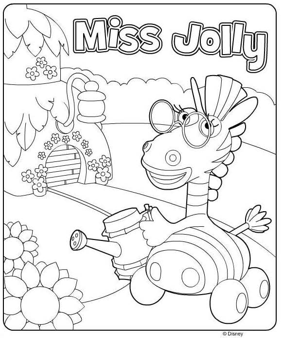 Print miss jolly kleurplaat